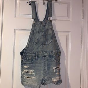 American Eagle overall shorts
